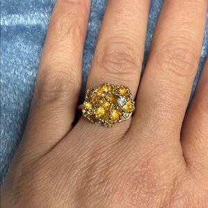 vintage 1970’s Cluster Gemstone Cocktail Ring - Women Jewelry